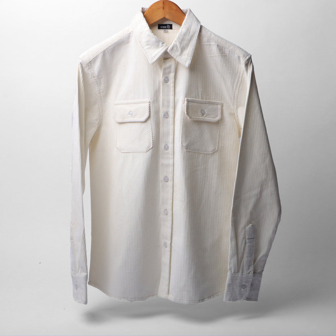 Pearl white * Corduroy Shirt #46