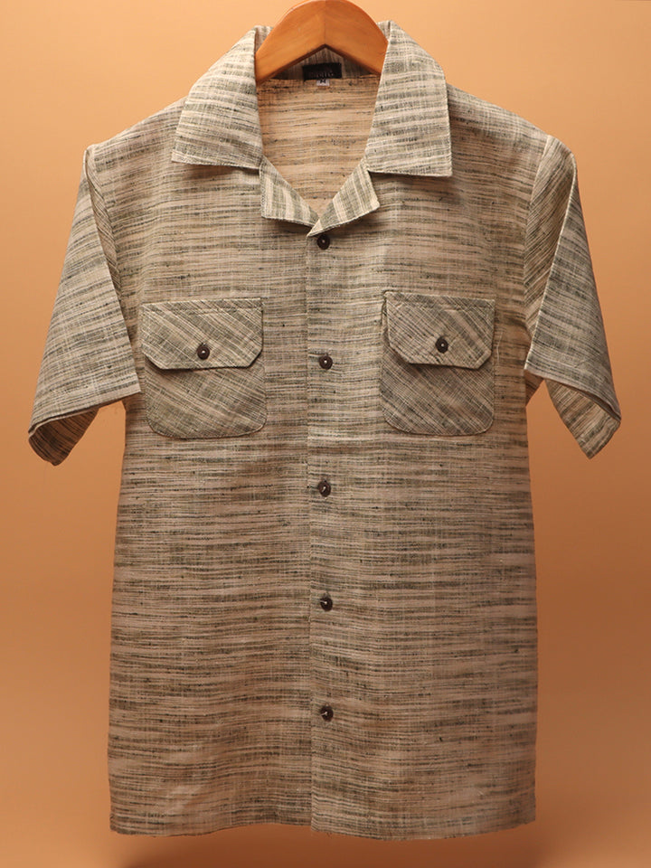 Eka Dwi Khadi Cuban Collar Shirt #41
