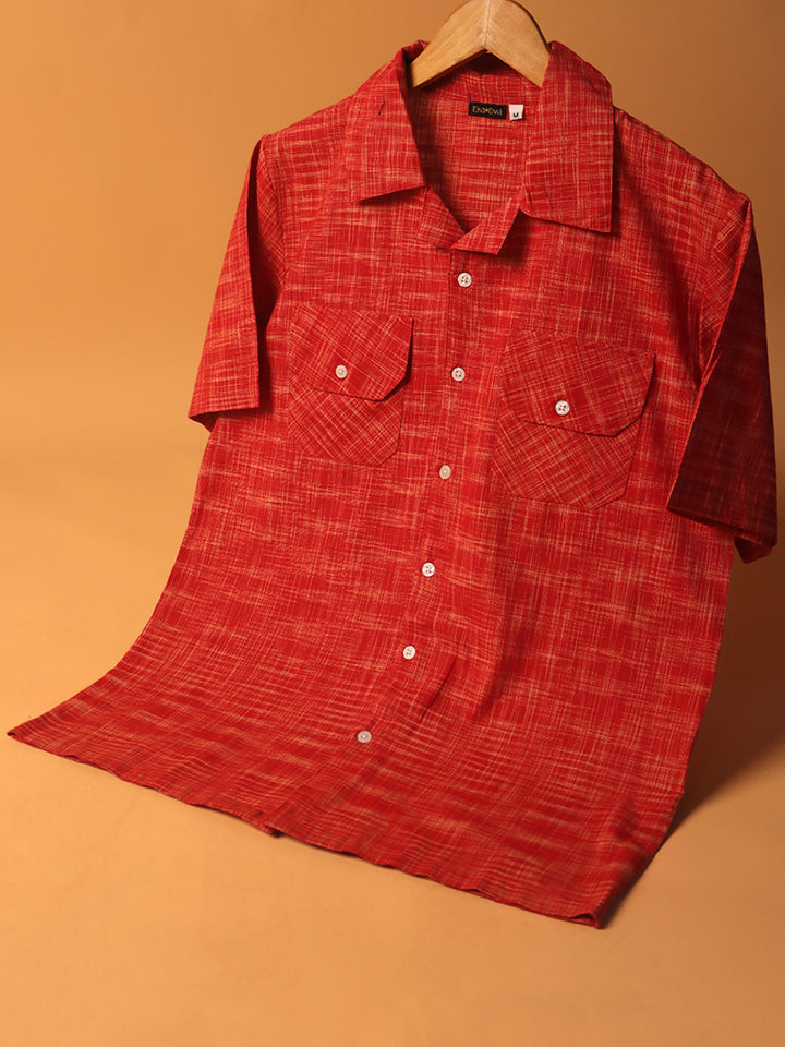 TAMRA * Khadi Cuban Collar Shirt #44