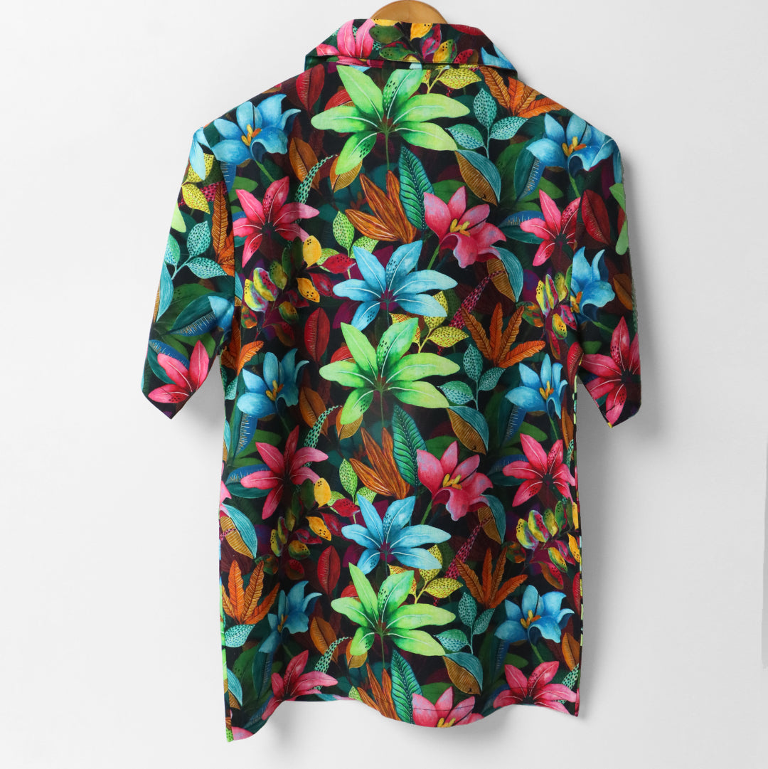 Wild flower meadow Cuban Collar Shirt#22
