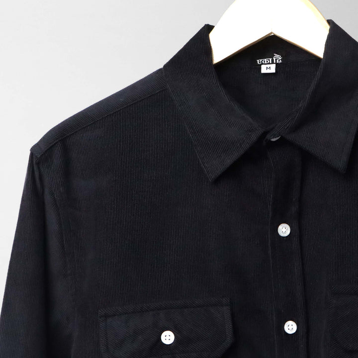 AZURE BLACK * Corduroy Shirt#26