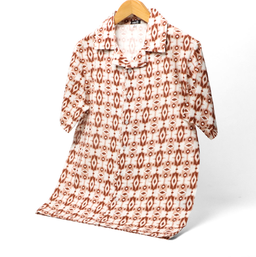 Hazel Ikat Cuban Collar Shirt#10