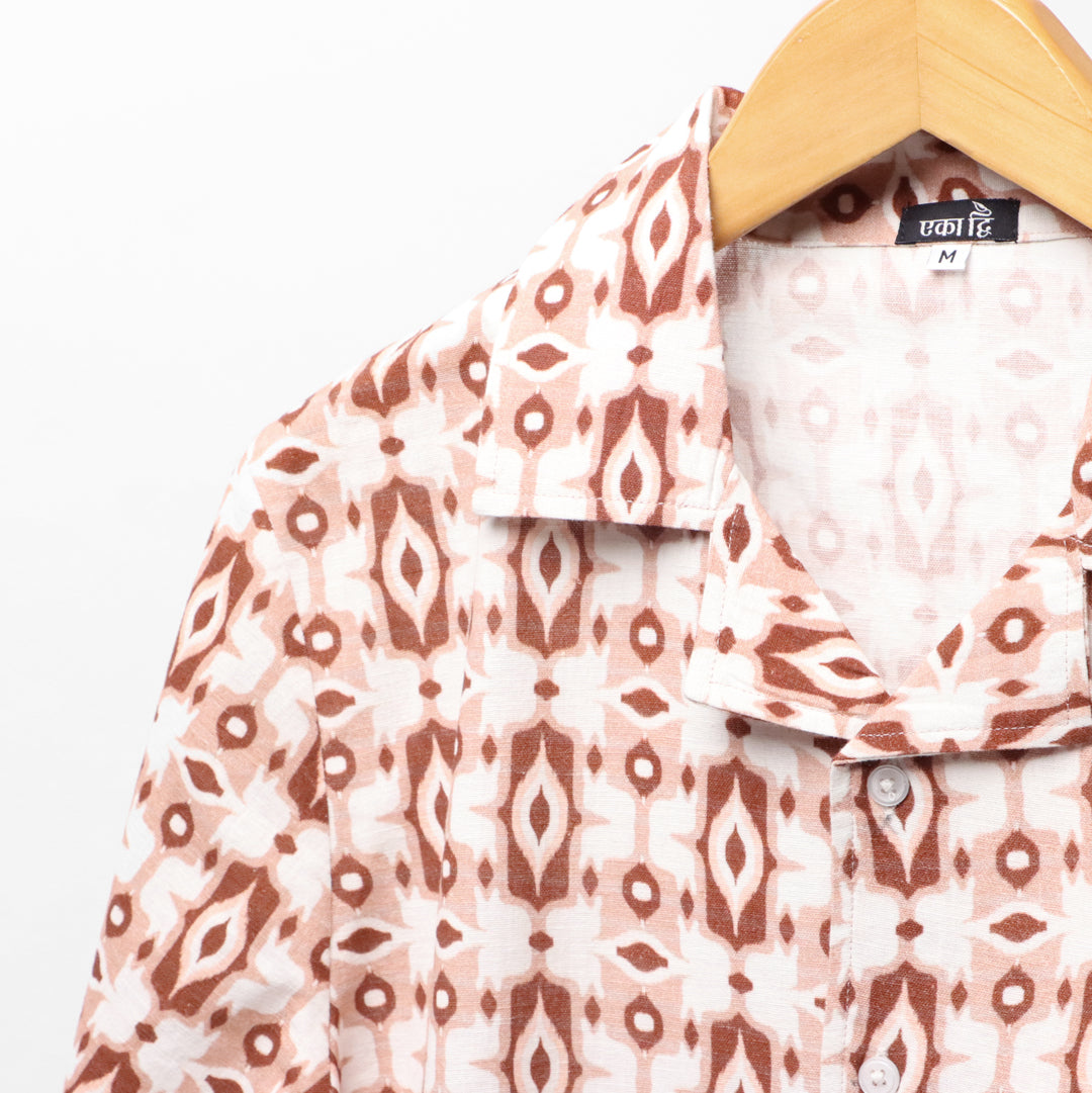 Hazel Ikat Cuban Collar Shirt#10