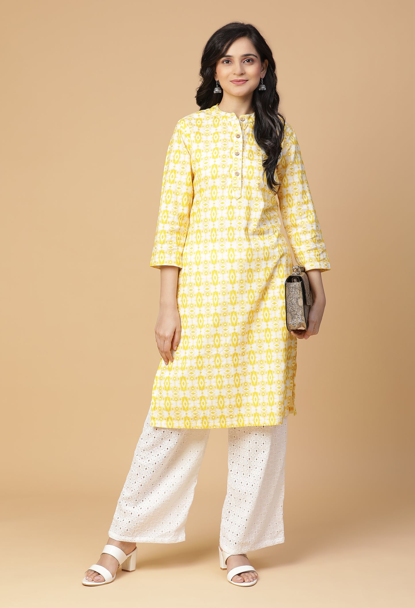 Jardi Ikat Back Yoke Kurta With Bottom#10