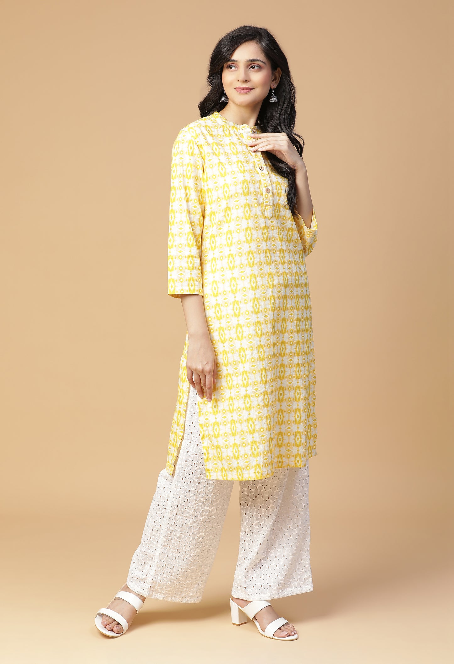 Jardi Ikat Back Yoke Kurta With Bottom#10