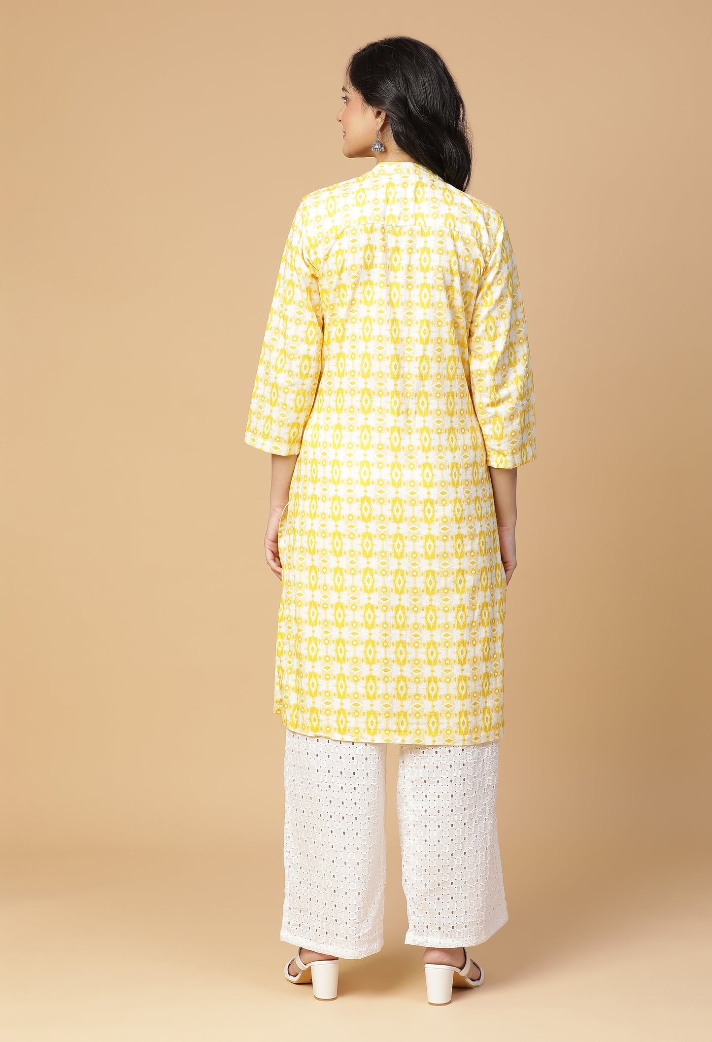 Jardi Ikat Back Yoke Kurta With Bottom#10