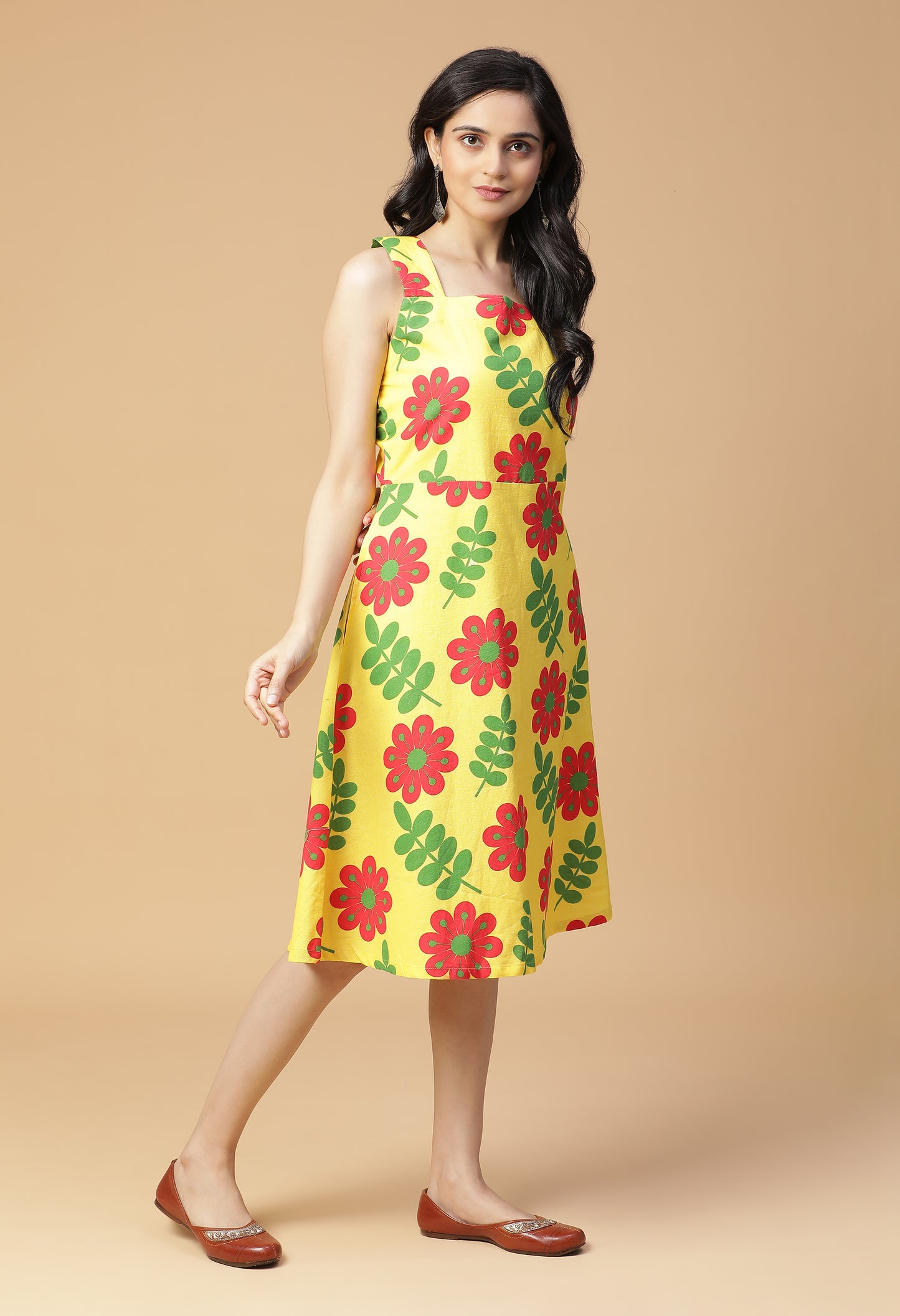 Floral Therapy Fit and Flare Midi Dress#17