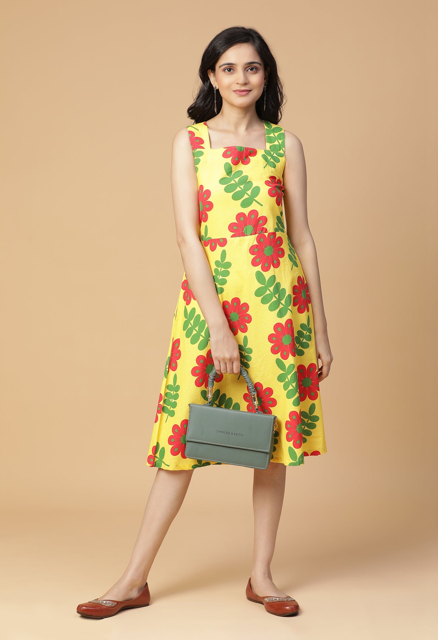 Floral Therapy Fit and Flare Midi Dress#17