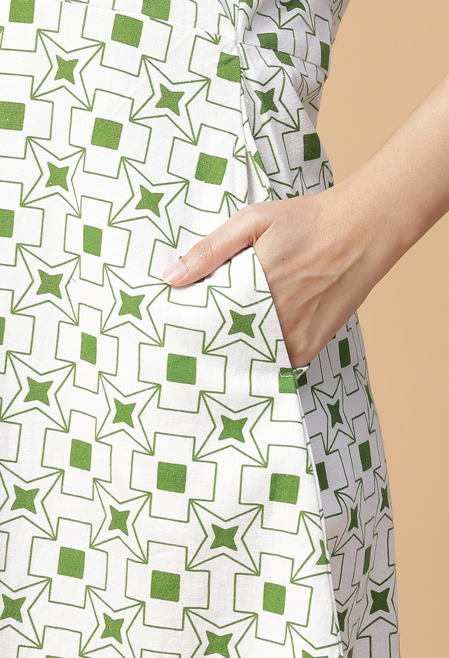Parakeet Fit and Flare Midi Dress#19
