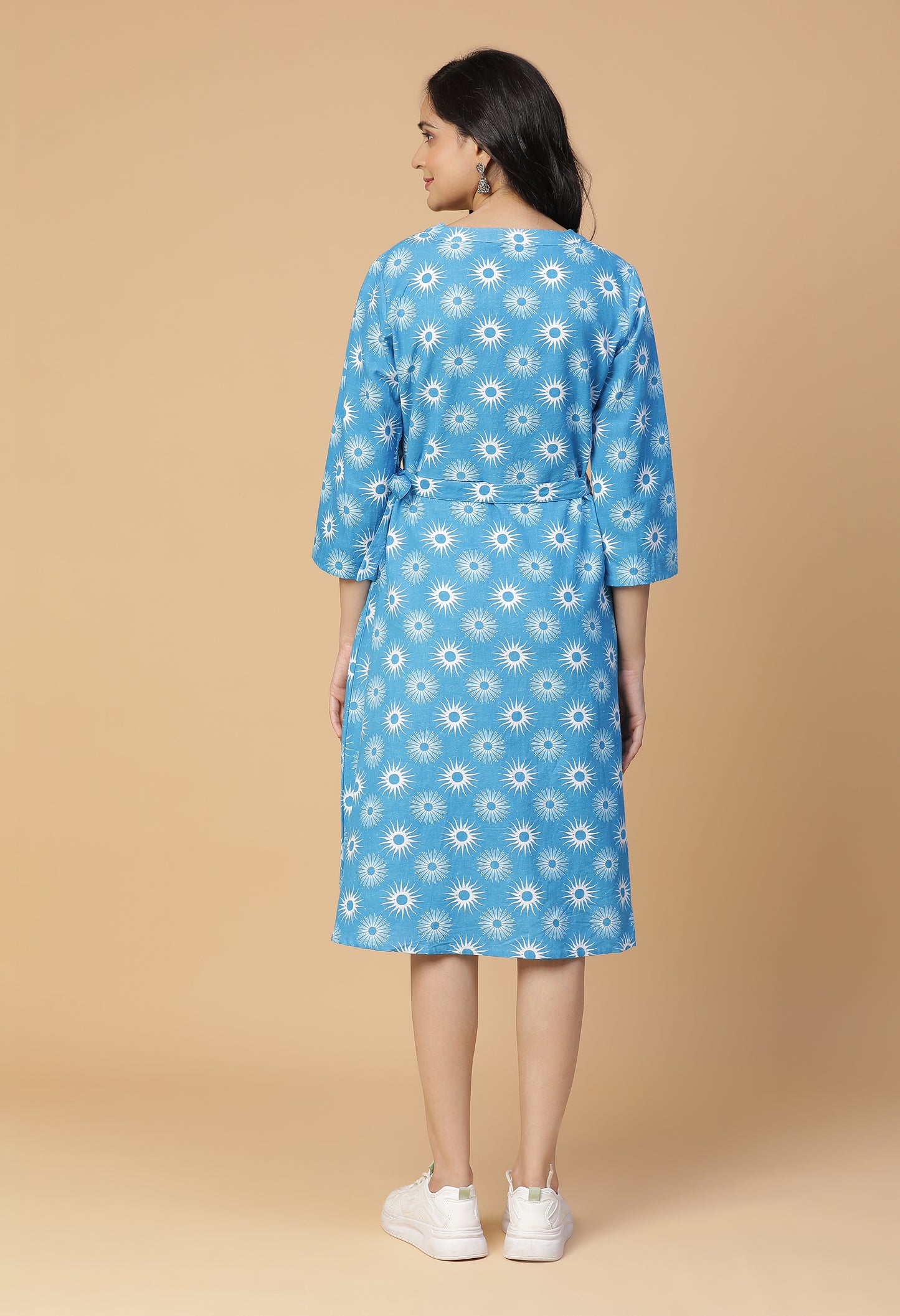 Blue-Glow Wrap Dress#15