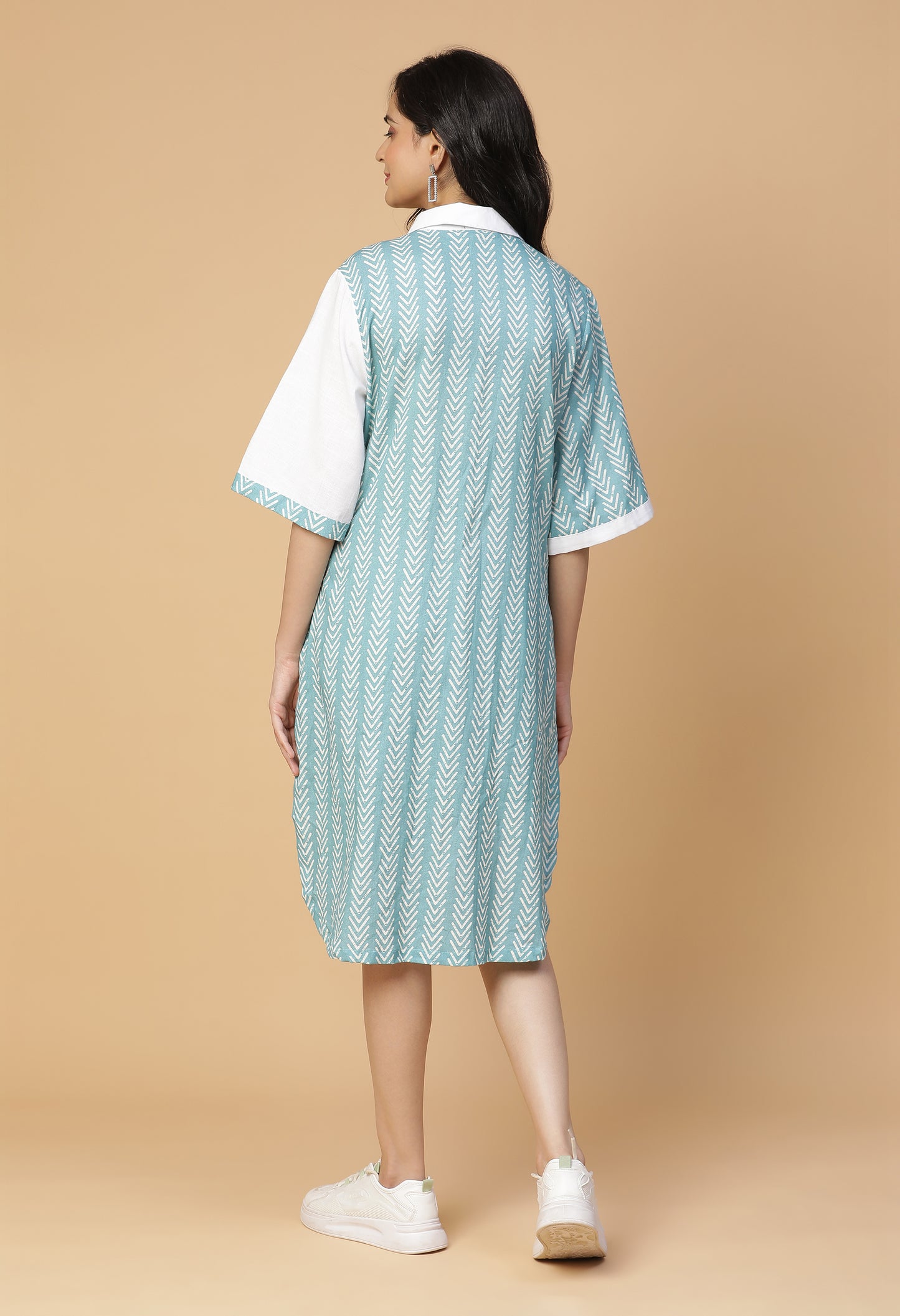 Sapphire Half-N-Half Shirt Dress#1