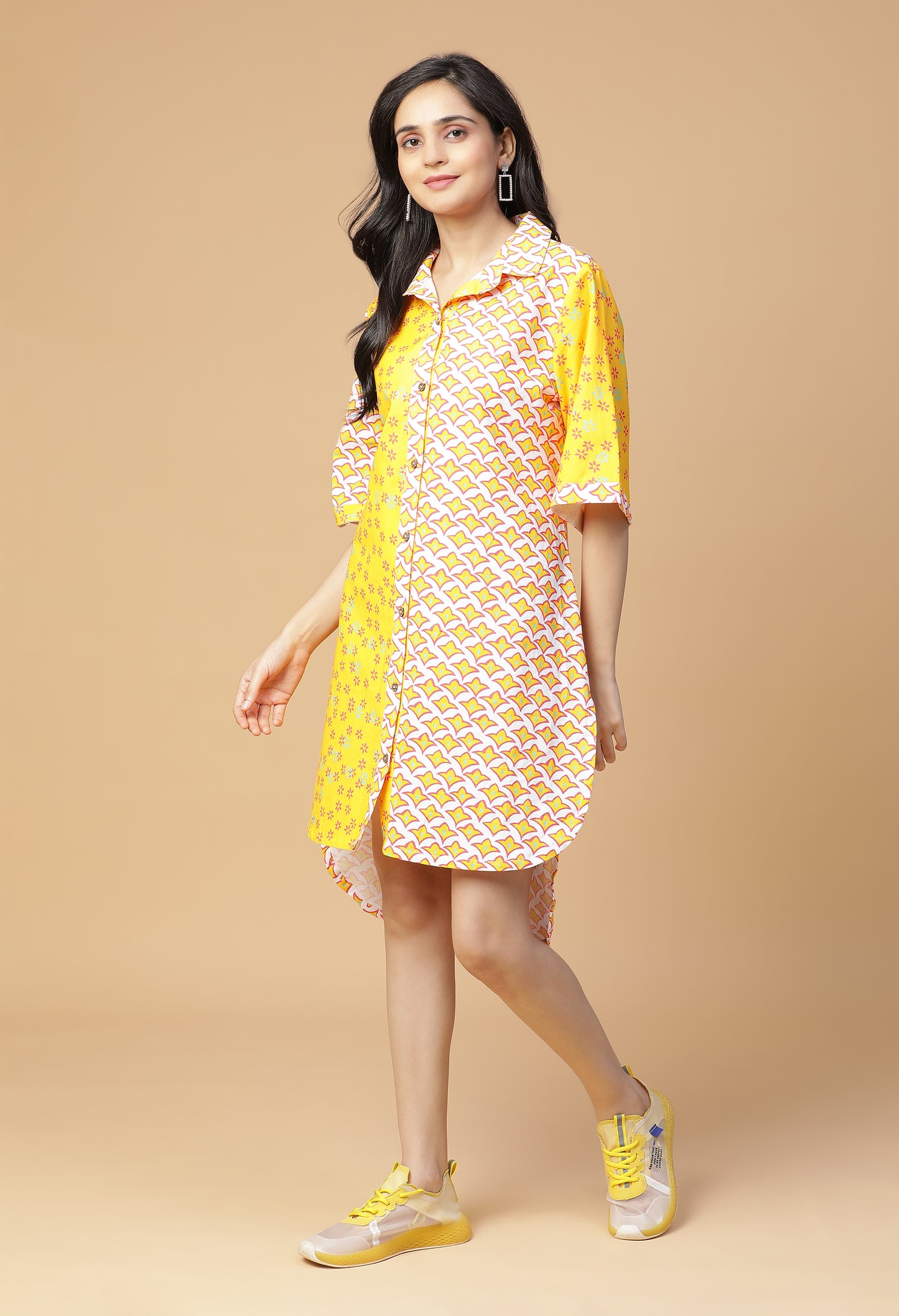 Bumblebee Flora Half-N-Half Shirt Dress#3