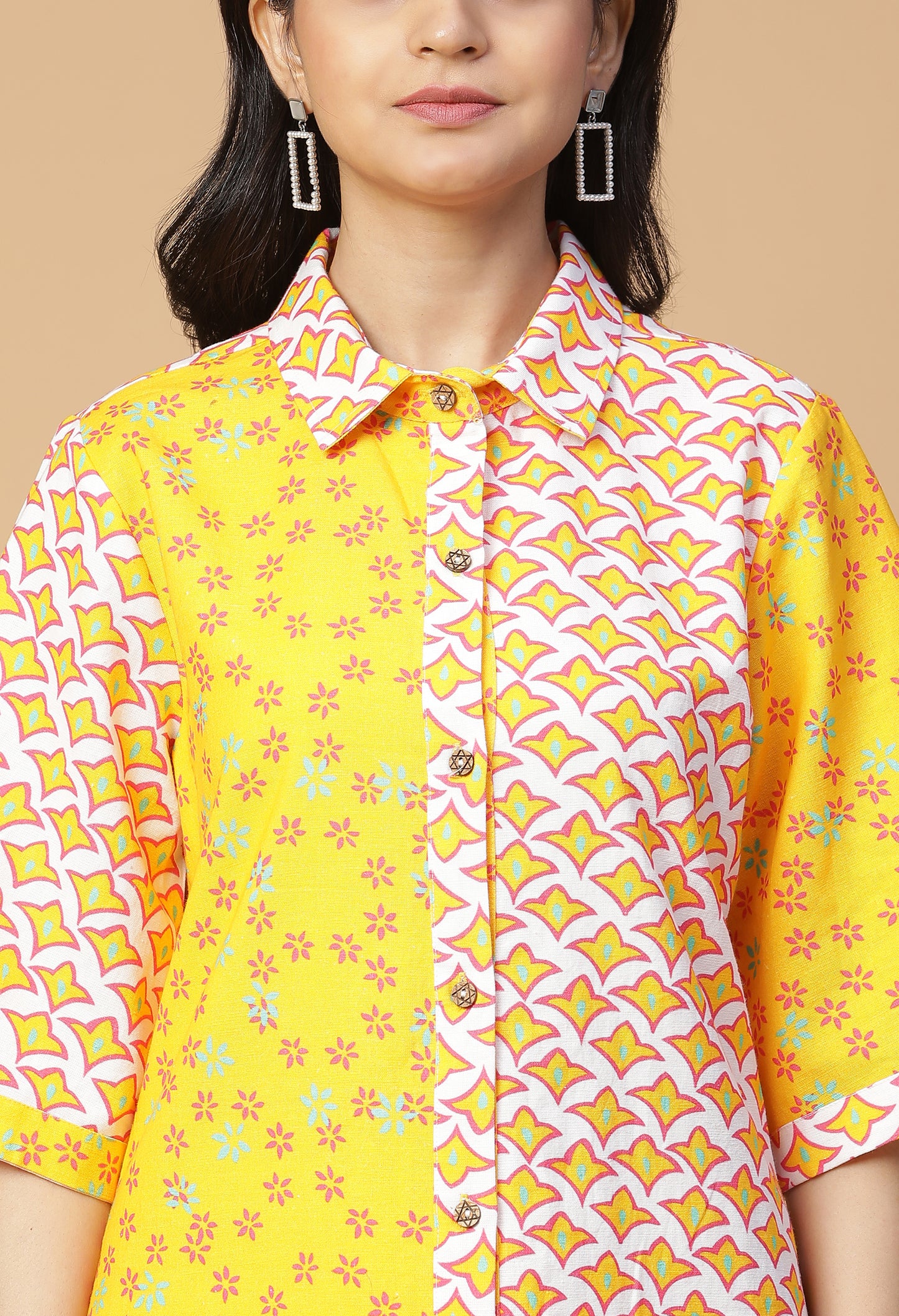 Bumblebee Flora Half-N-Half Shirt Dress#3