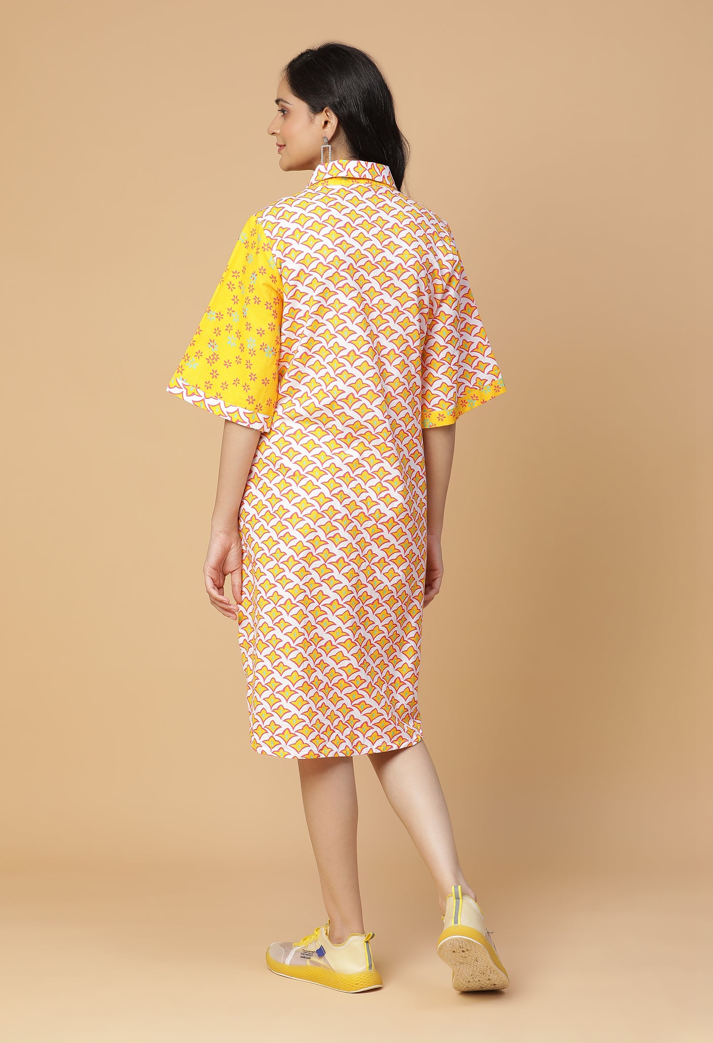 Bumblebee Flora Half-N-Half Shirt Dress#3