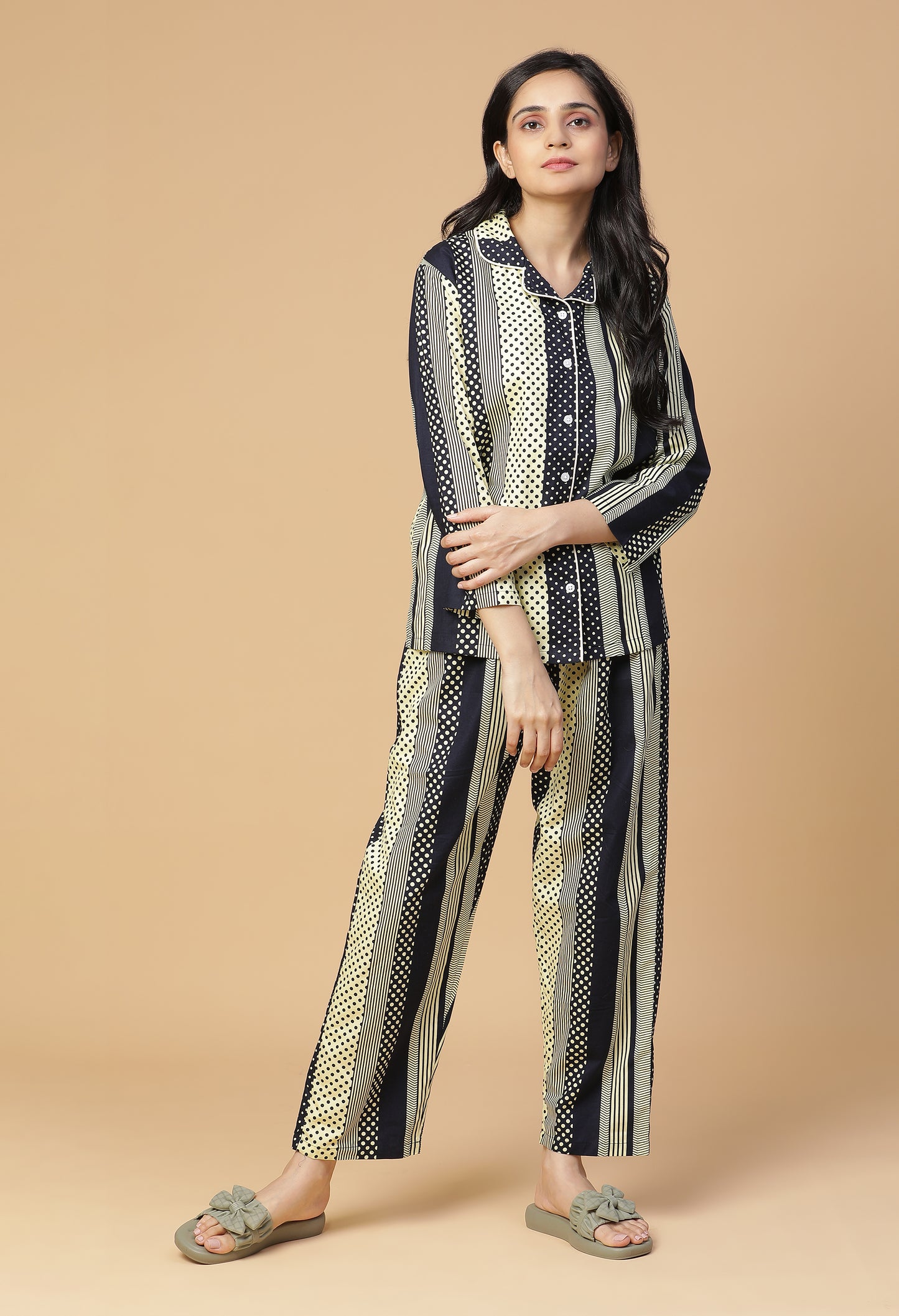 Geometric Stripe Night Suit#2