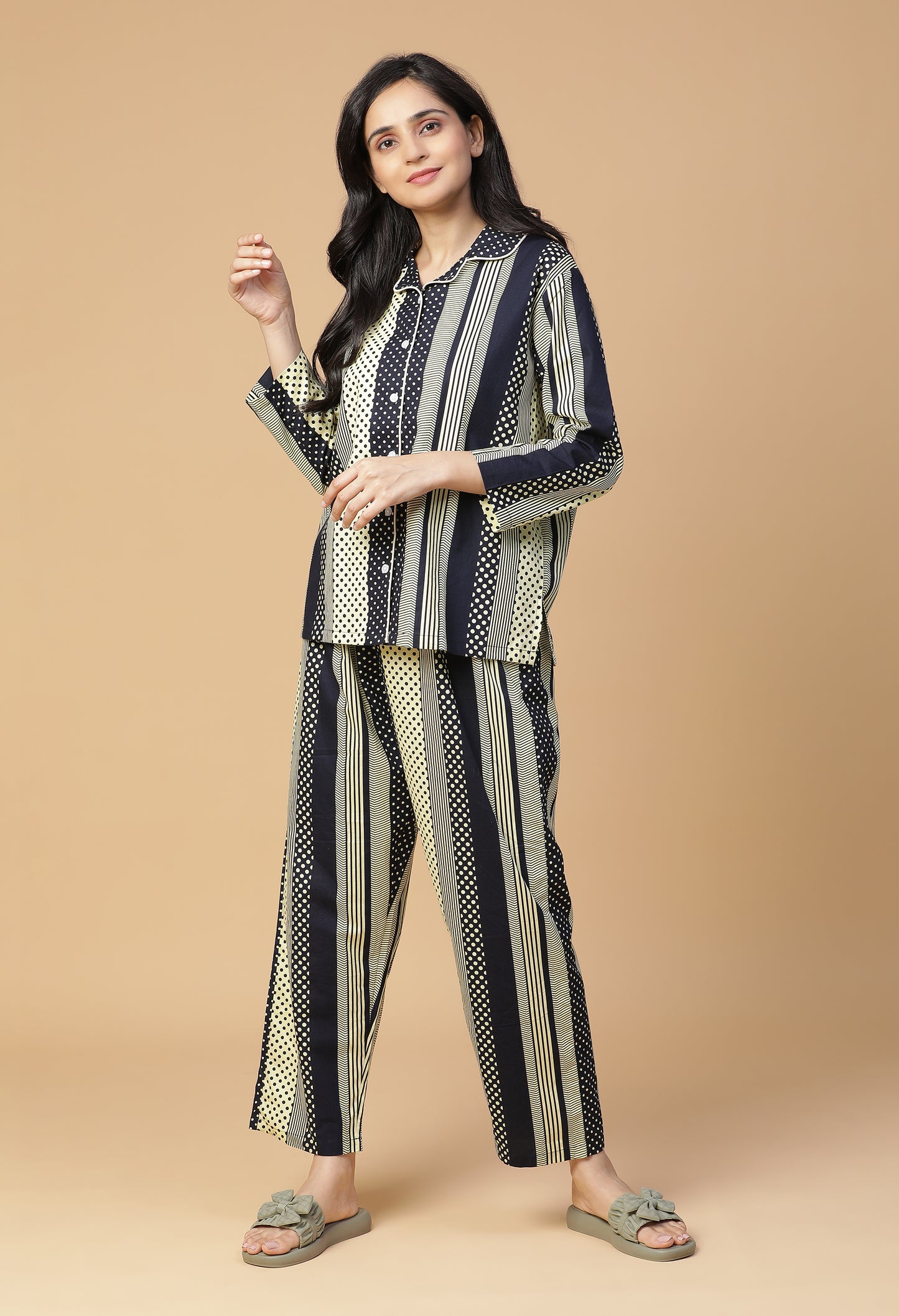 Geometric Stripe Night Suit#2