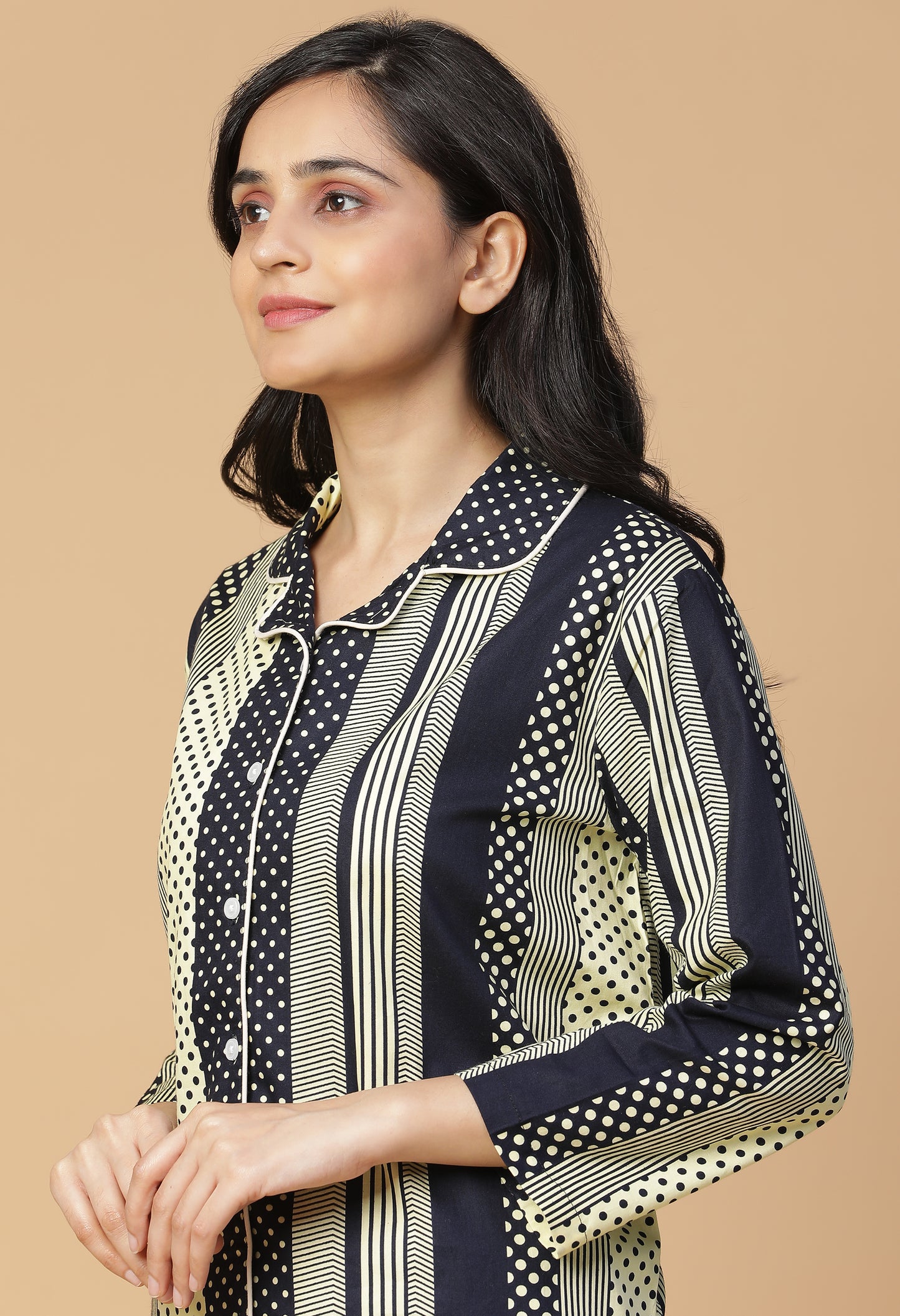 Geometric Stripe Night Suit#2