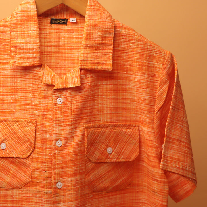 Eka Dwi Khadi Cuban Collar Shirt #45