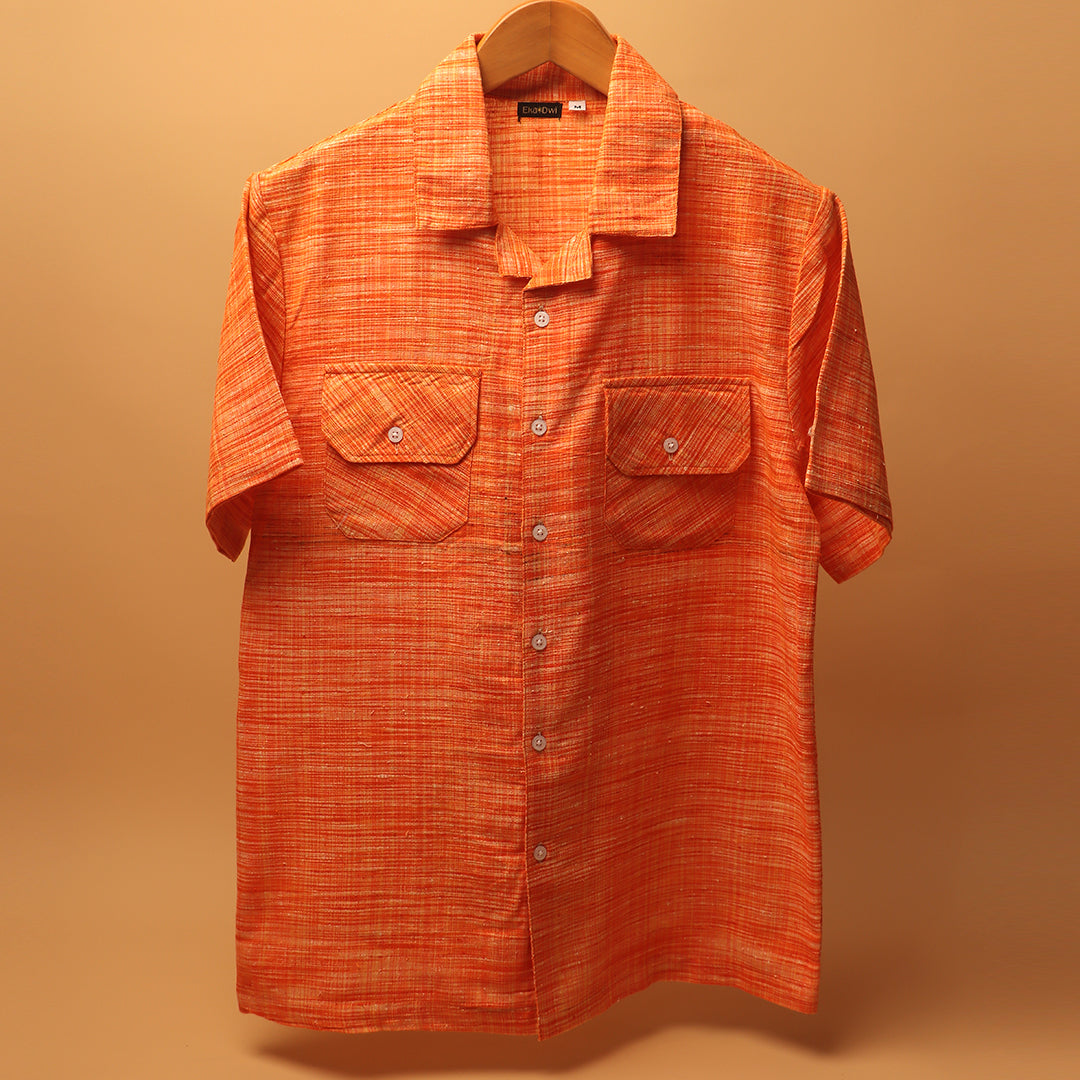 Eka Dwi Khadi Cuban Collar Shirt #45