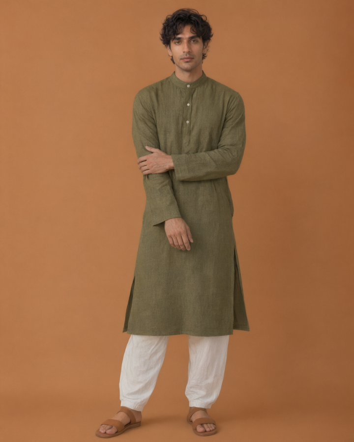 Vanam* Cotton Linen Kurta Set 