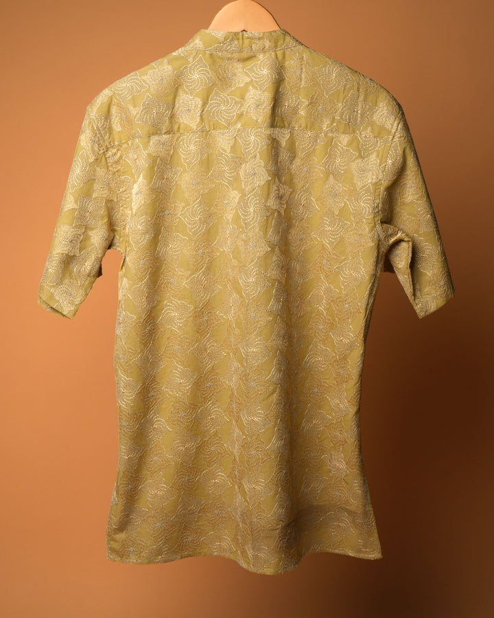 Ivory Botanical Kurta Shirt 