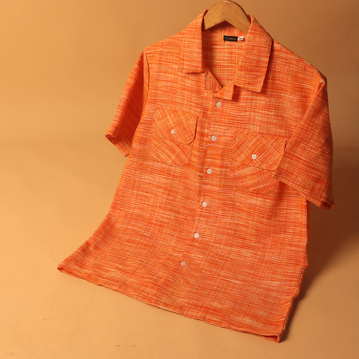 Eka Dwi Khadi Cuban Collar Shirt #45