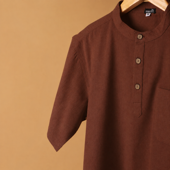 Kasturi* Cotton Linen Kurta Shirt 