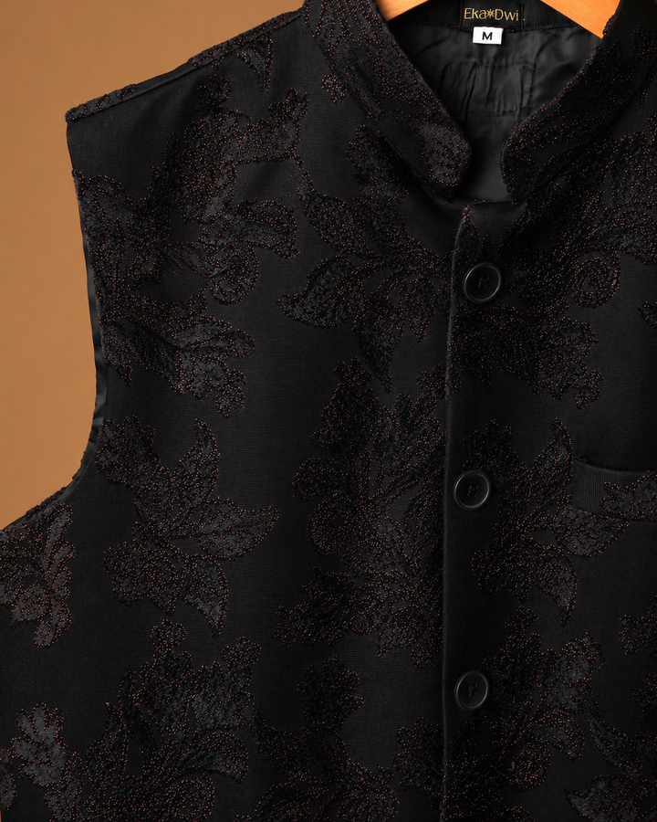 Black Jacquard* WAIST-COAT 