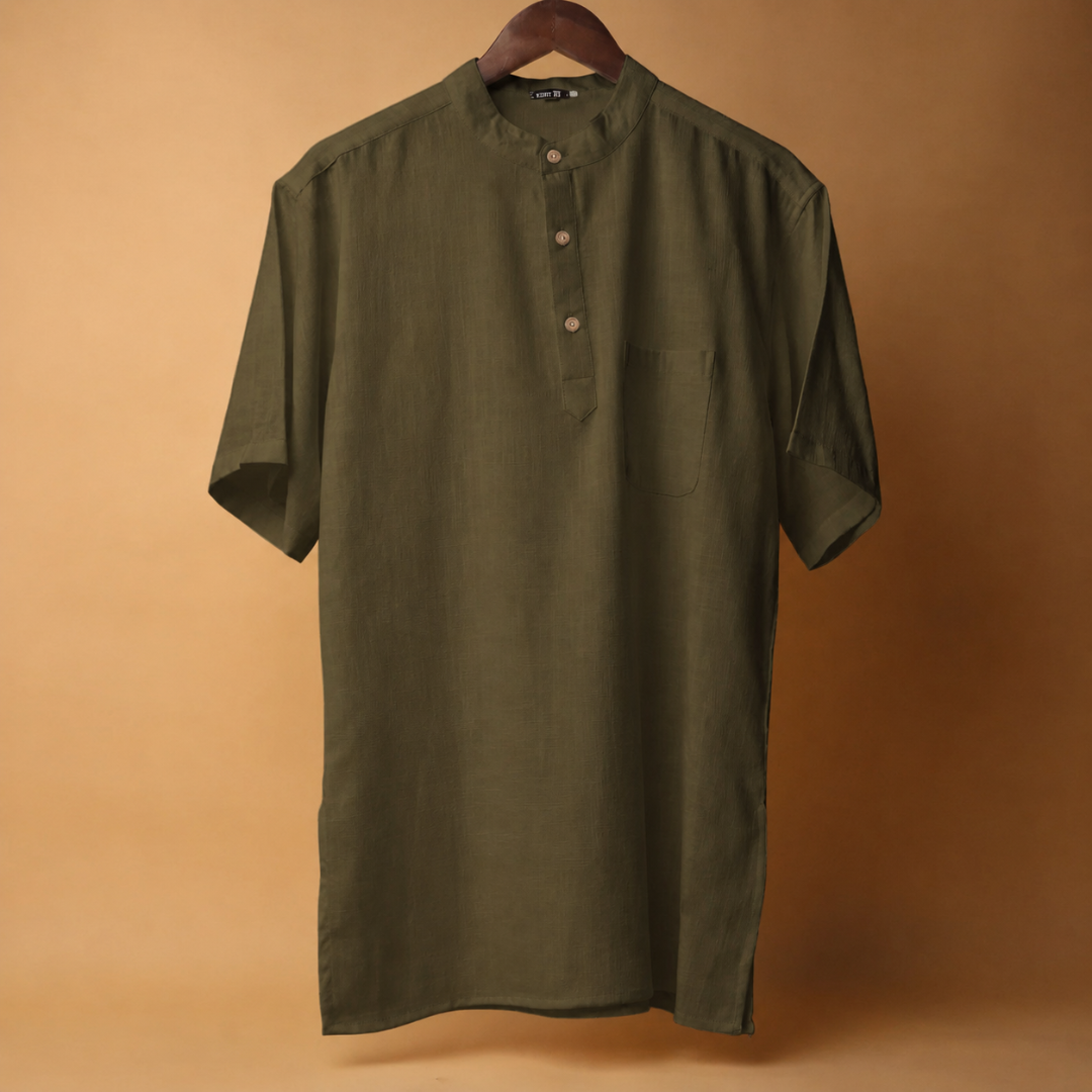 Dhara* Cotton Linen Kurta Shirt 