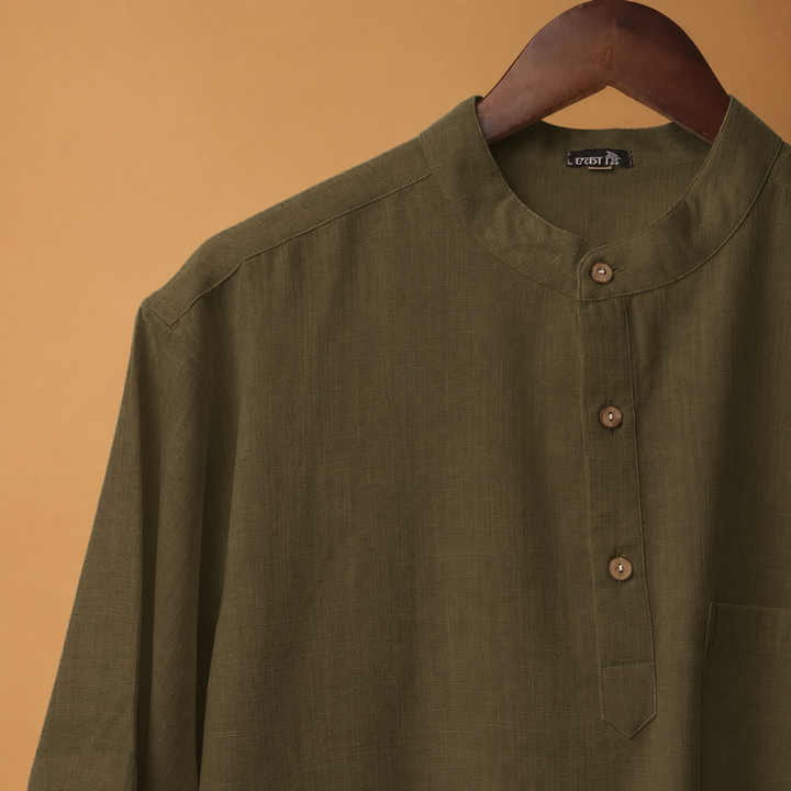 Dhara* Cotton Linen Kurta Shirt 