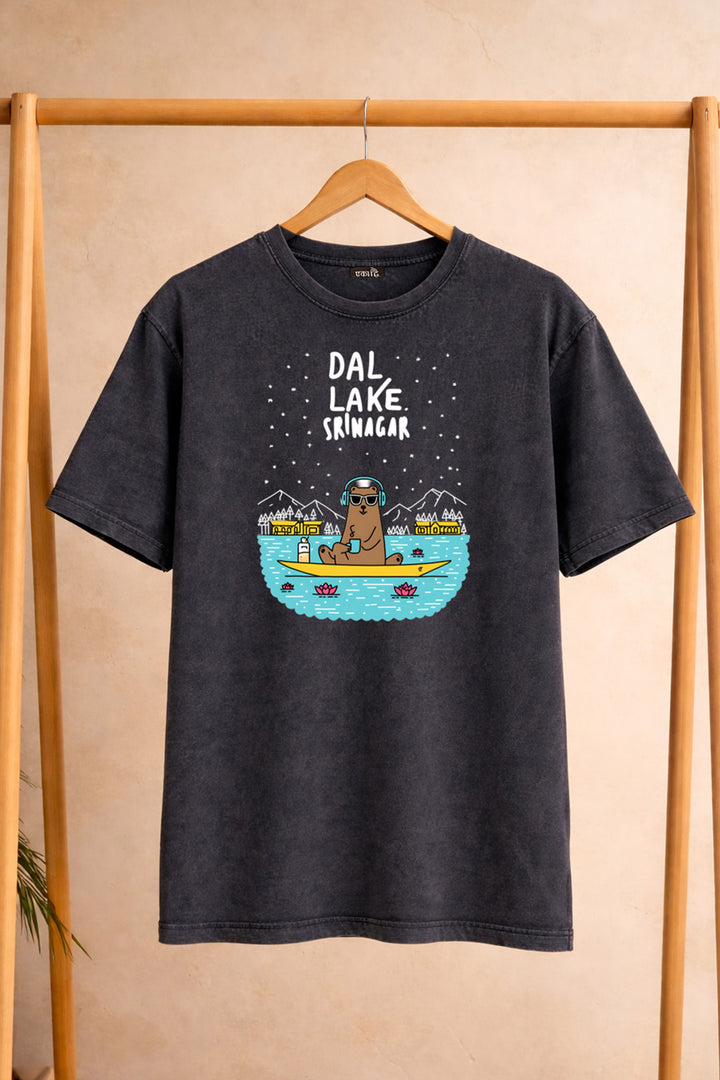 Dal Lake * STONE WASH PRINTED OVER SIZE TEE #6