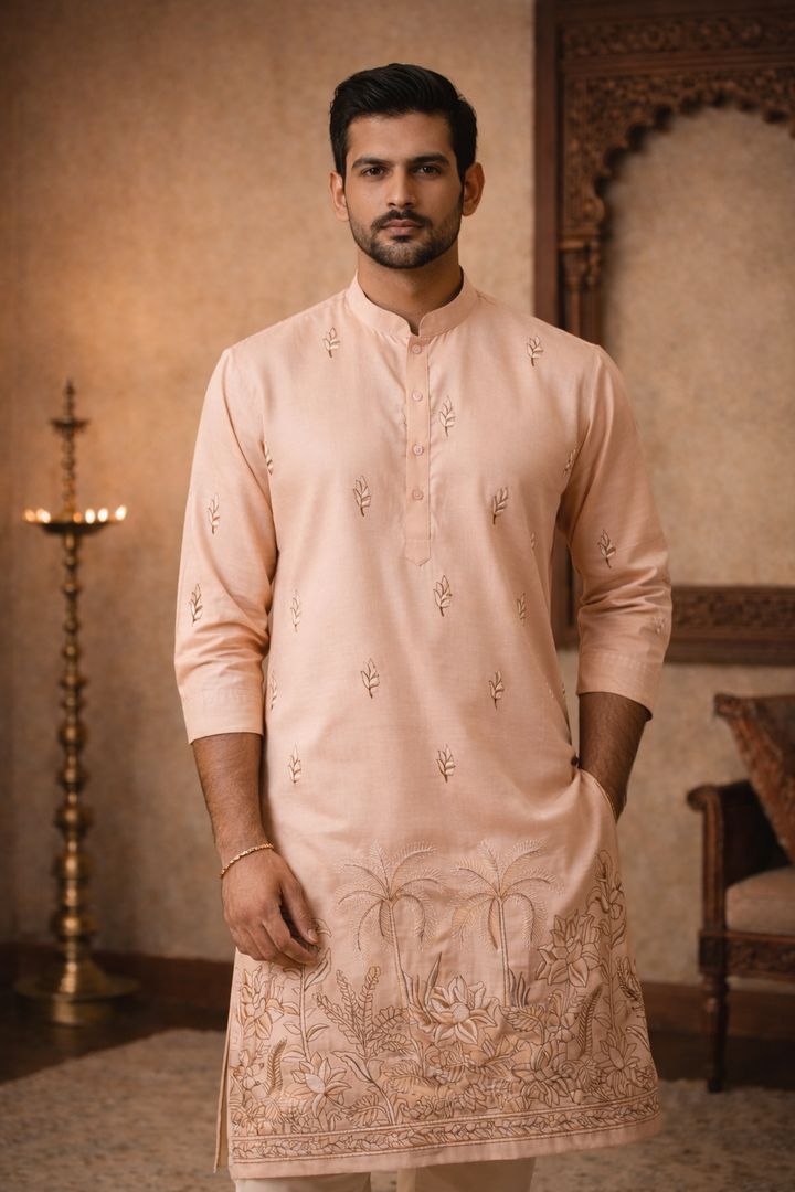 Aarvik * Blush Daman Embroidered Kurta #4
