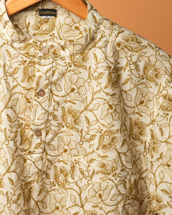 Golden Garden Kurta Shirt 