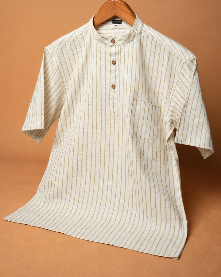 Ivory Goldline* Stripe Kurta Shirt 