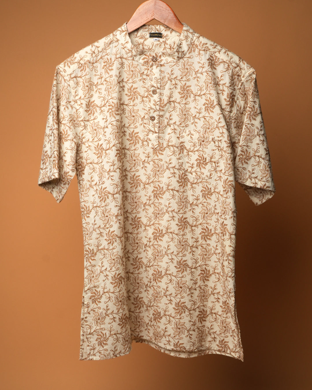 Ivory Botanical Kurta Shirt 