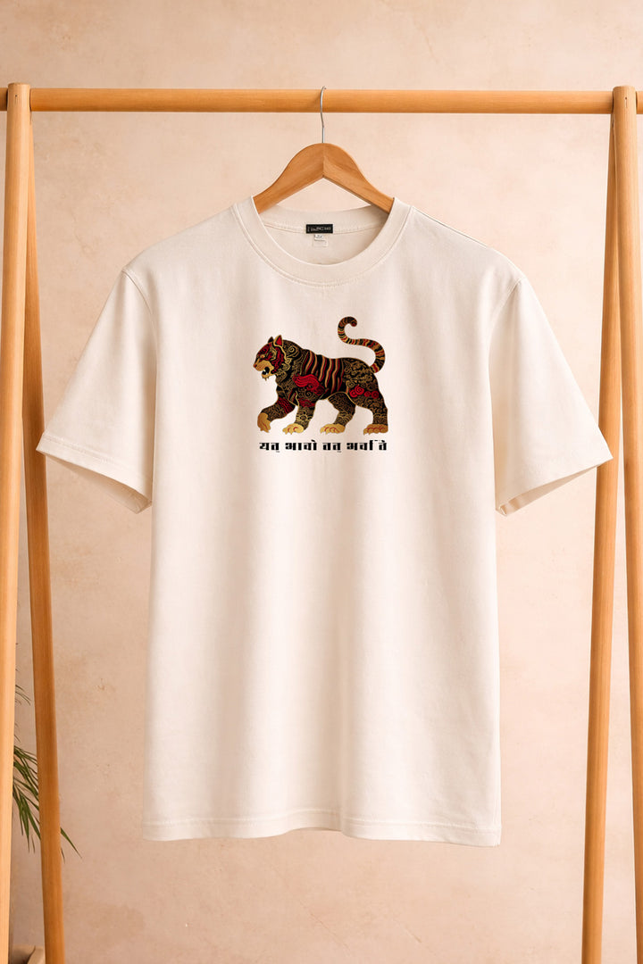 Heritage Roar* STONE WASH PRINTED OVER SIZE TEE 