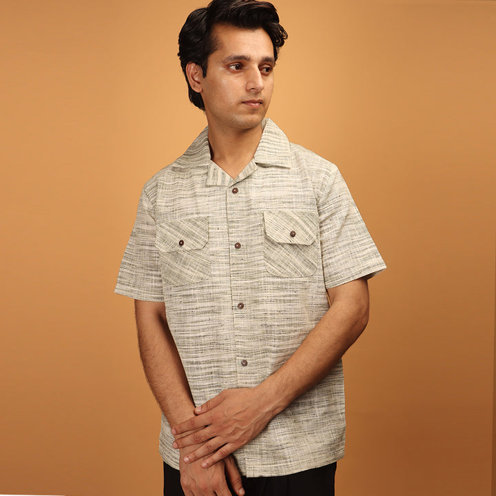 Eka Dwi Khadi Cuban Collar Shirt #41