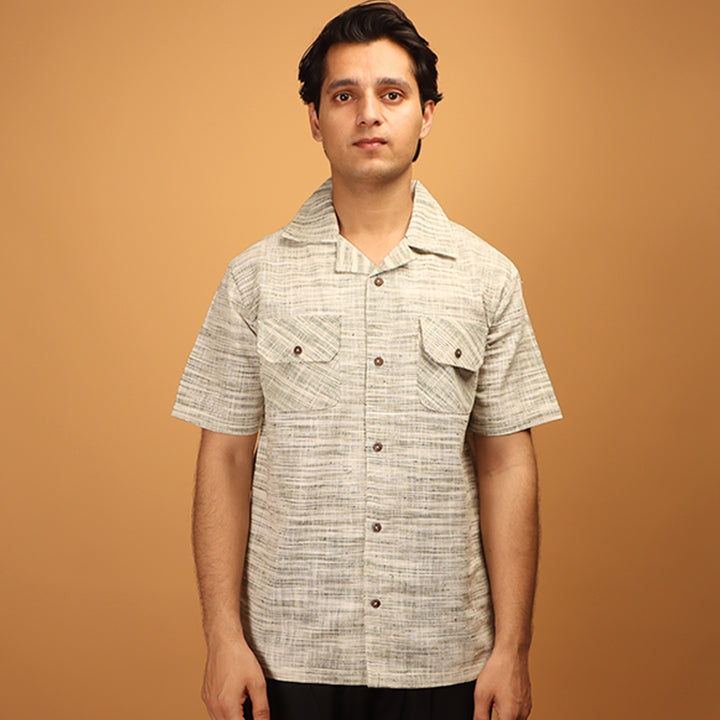 Eka Dwi Khadi Cuban Collar Shirt #41