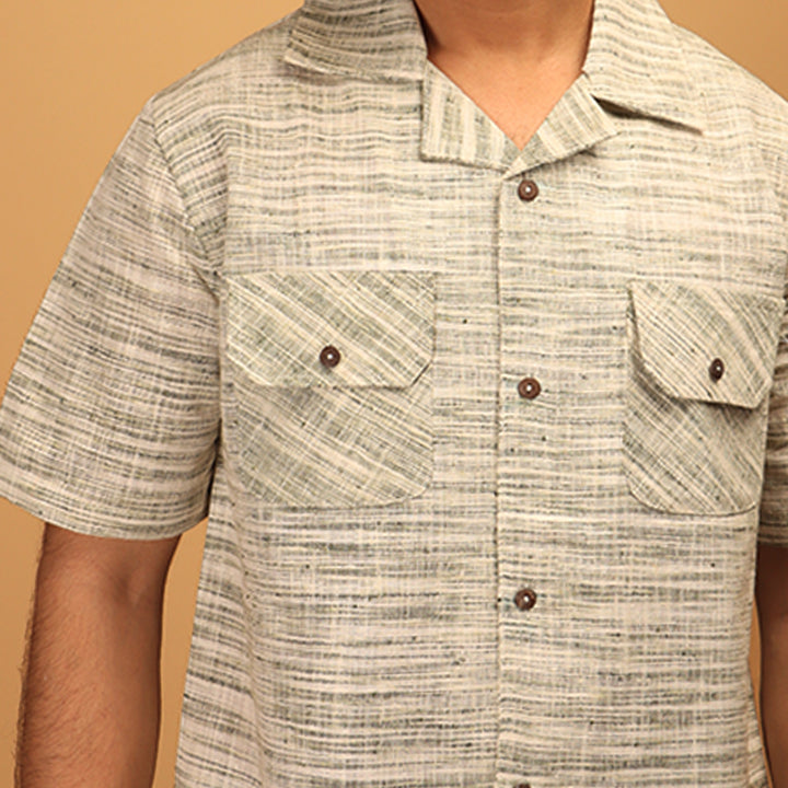 Eka Dwi Khadi Cuban Collar Shirt #41