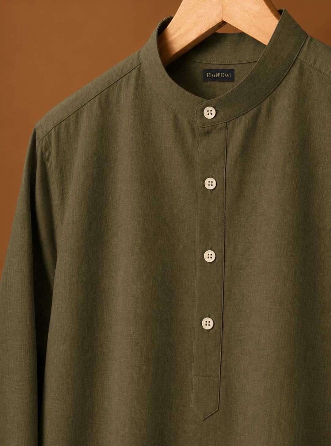 Oryn* Cotton Linen Long Kurta 