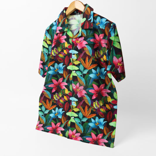 Wild flower meadow Cuban Collar Shirt#22