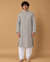 Dhusar* Cotton Linen Kurta Set #13