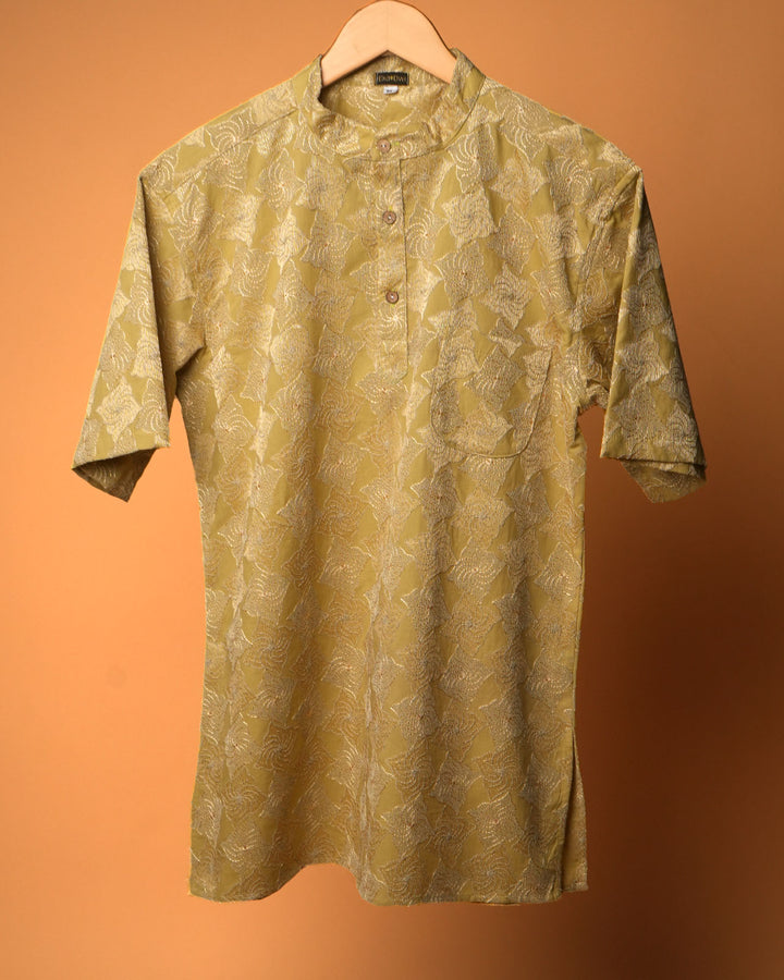 Ivory Botanical Kurta Shirt 