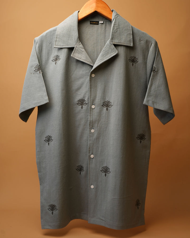Ashen Bloom* Cuban Collar Shirt