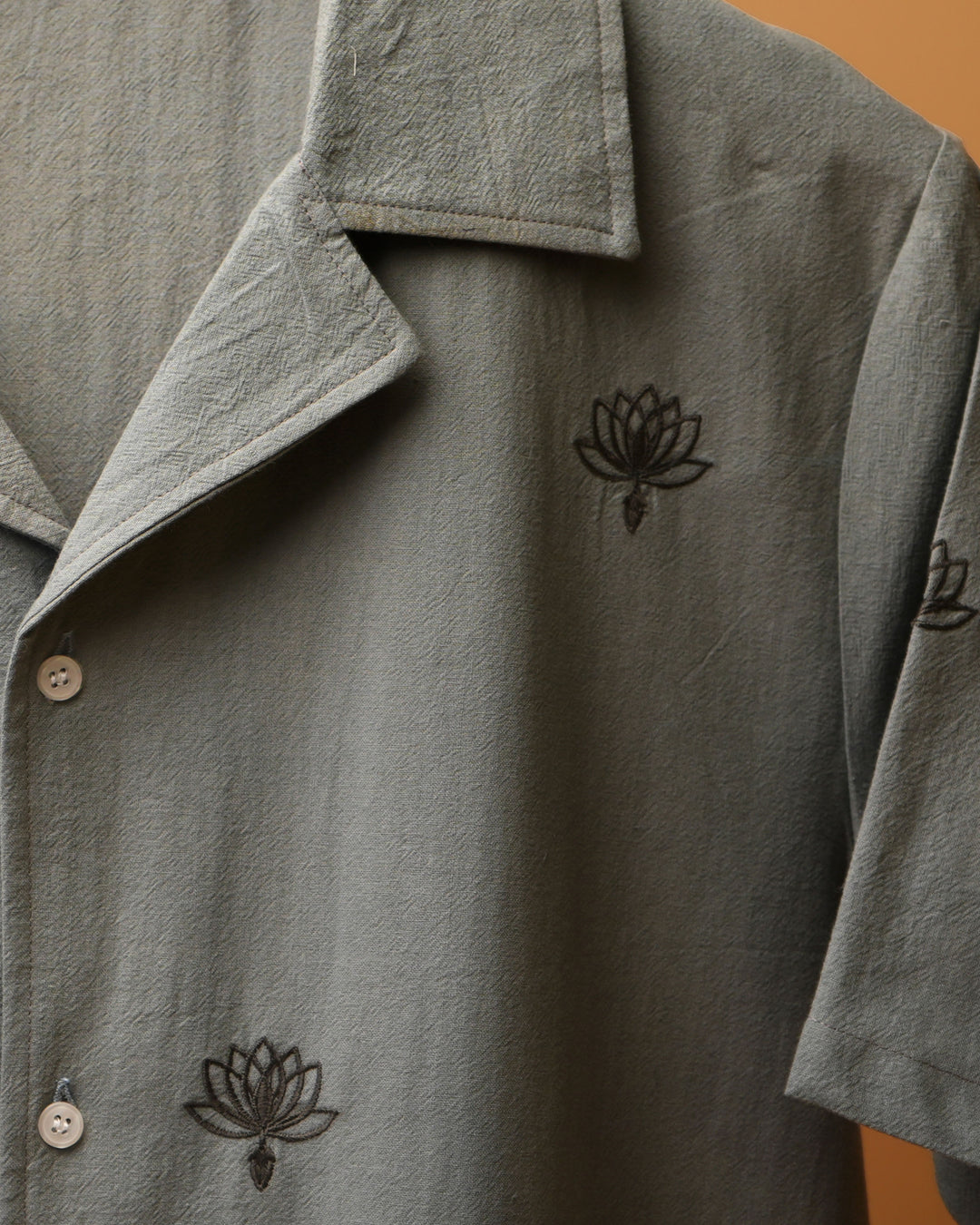 Ashen Bloom* Cuban Collar Shirt