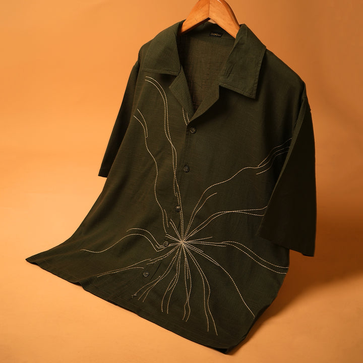 Spanda * PRANA Embroidered Serise Cuban Collar Shirt 