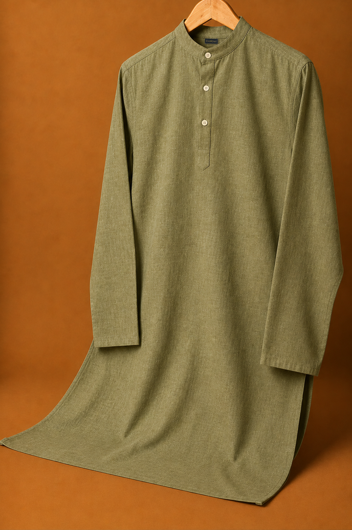 Oryn* Cotton Linen Long Kurta 
