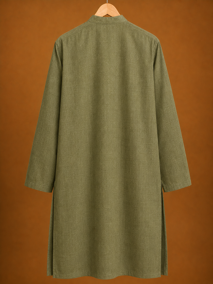 Oryn* Cotton Linen Long Kurta 