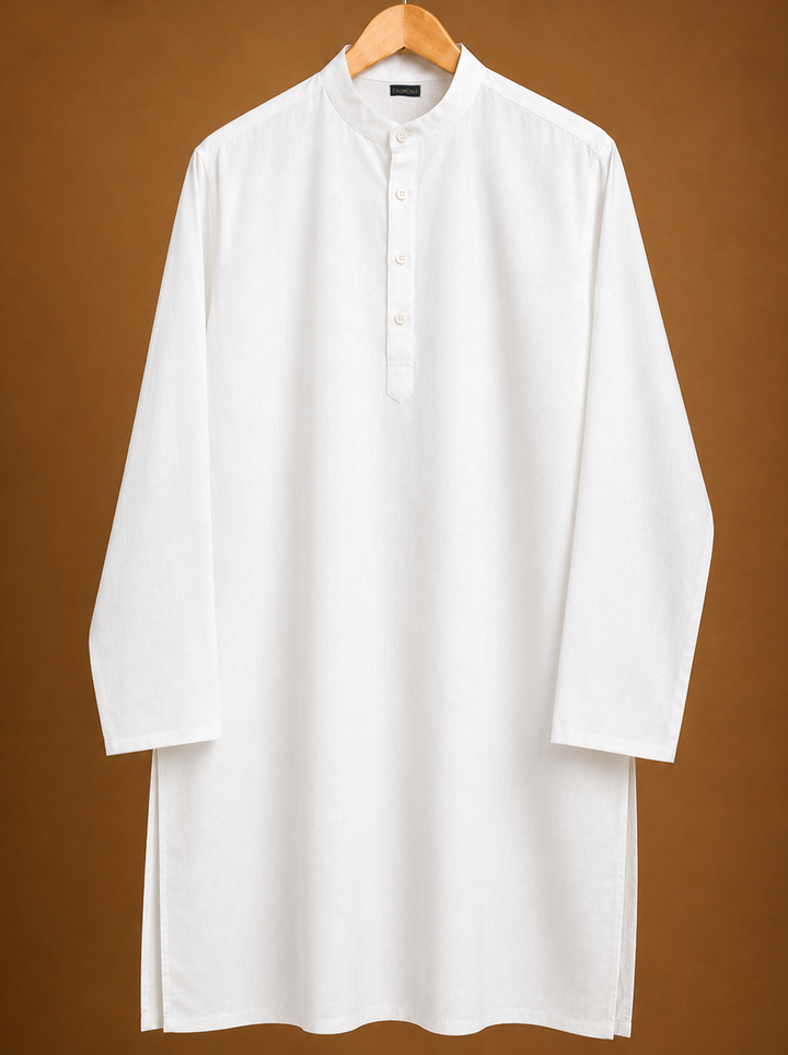 Saahir* Cotton Linen Long Kurta 