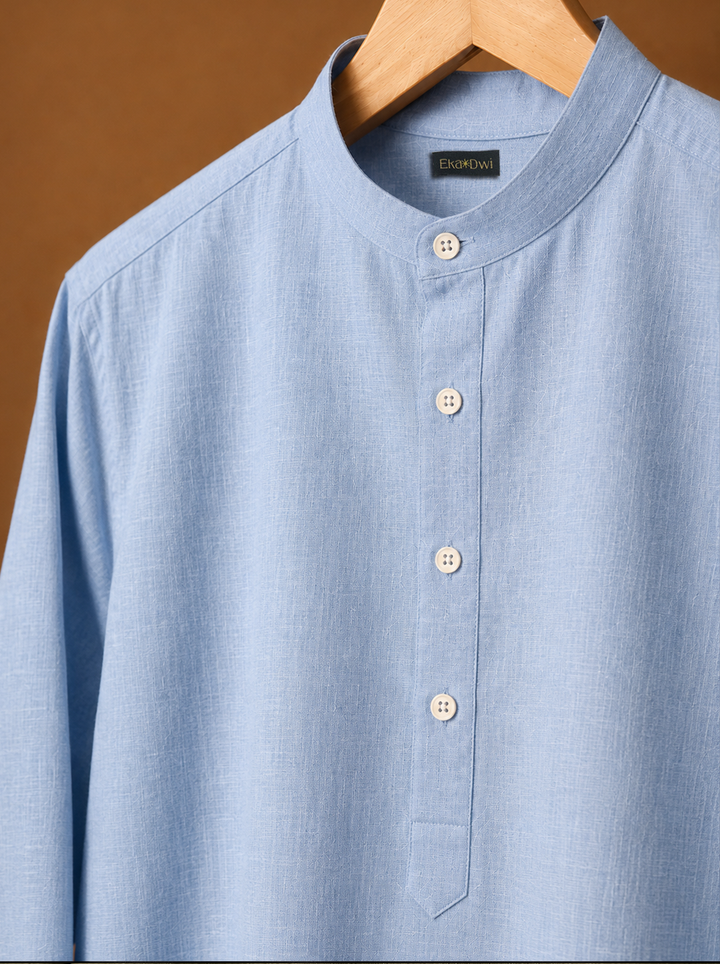 Arel* Cotton Linen Long Kurta 